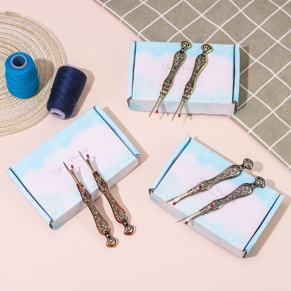 2Pcs European Vintage Metal Seam Ripper Set Durable and Handy Sharp Seam Ripper Tool  for Sewing