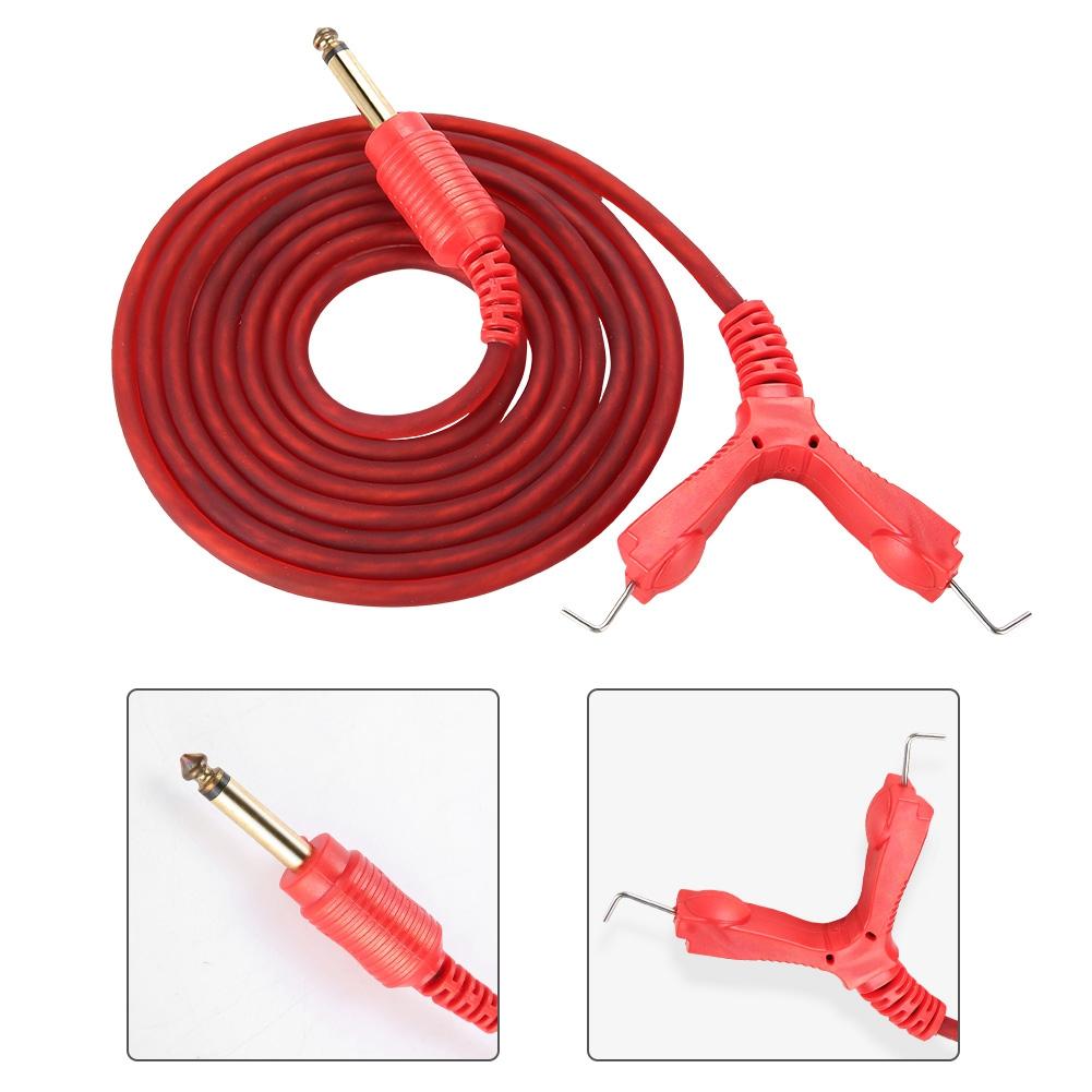 2m Tattoo Power Supply Silicone Clip Cord Tattoo Hook Line for Tattoo Machine (Black)