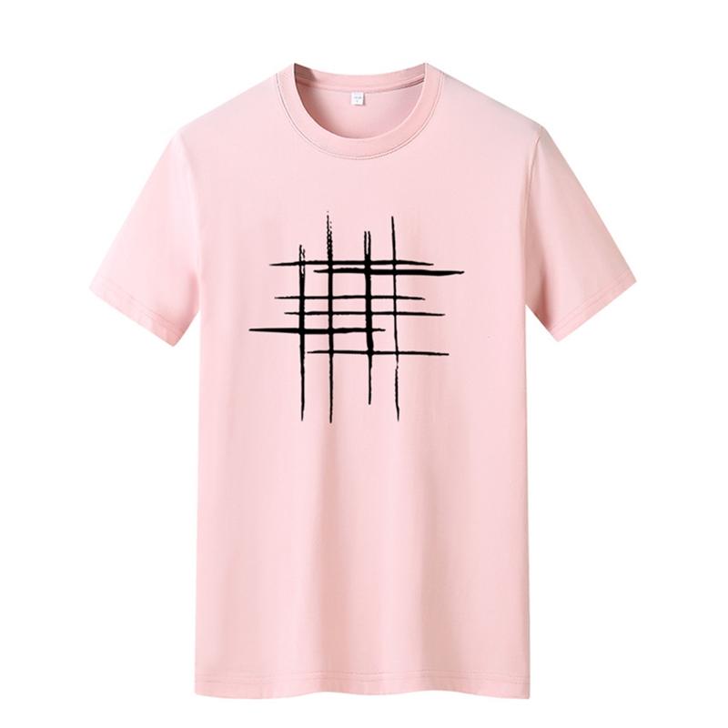 Einfaches kreatives Design Line Cross Print Baumwoll-T-Shirts Sommerstil Kurzarm-Männer-T-Shirt