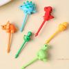 6/18pcs Cute Dinosaur Fruit Forks Mini Creative Food Fork Set Colorful Plastic Desert Pick For Kitchen Picnic Party Decor Access