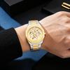 Automatic Mechanical Watches for Men Skeleton Hollow Dial Luminous Wrist Watch Steel Strap Square Case Watch Waterproof