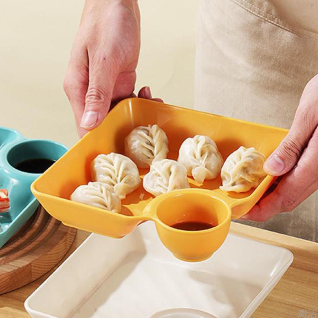 Dumpling Plate Multifunction Sauce Dish Dipping Bowl Dip Serving Platter Snack Bowl Dishes Divided