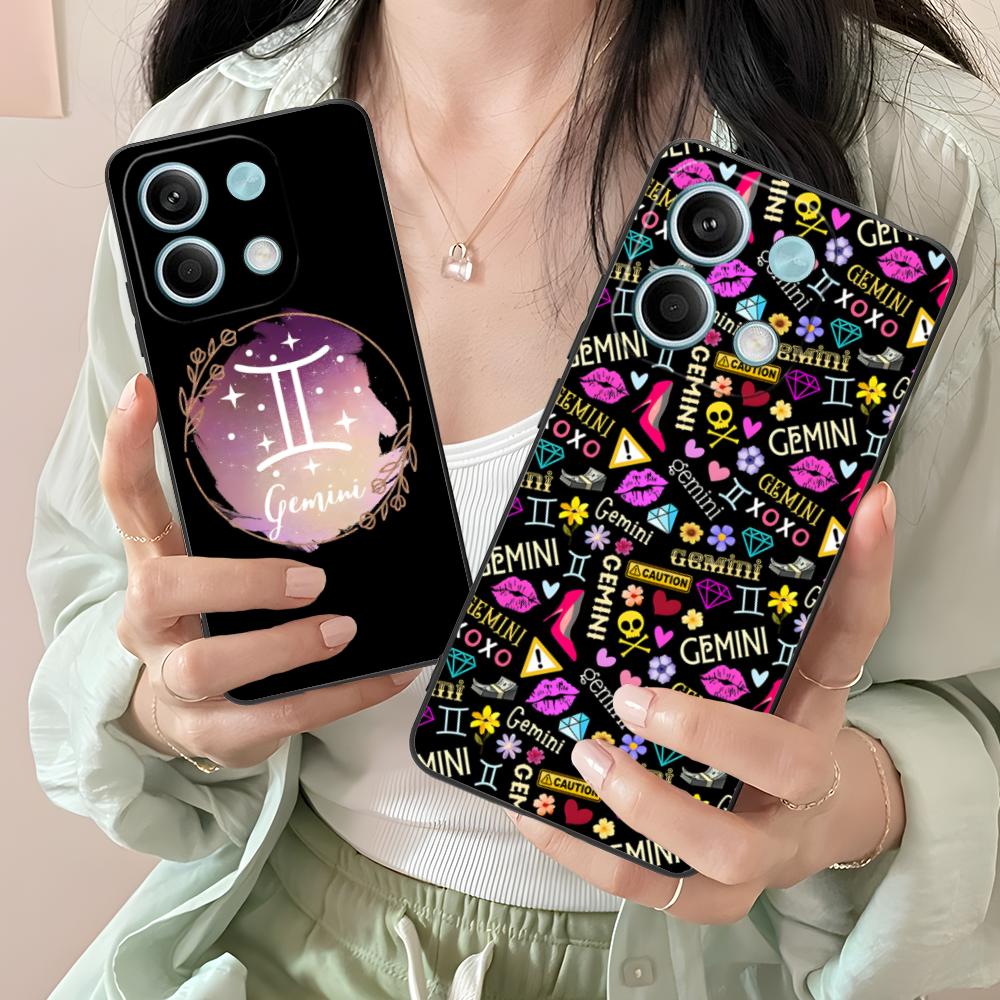 Zodiac Sign Gemini Mobile Phone Case for Xiaomi Redmi 15 14 13 12 A5 3 2 1 C Plus 4G 5G Colorful Printing Cover Cover Smartphone
