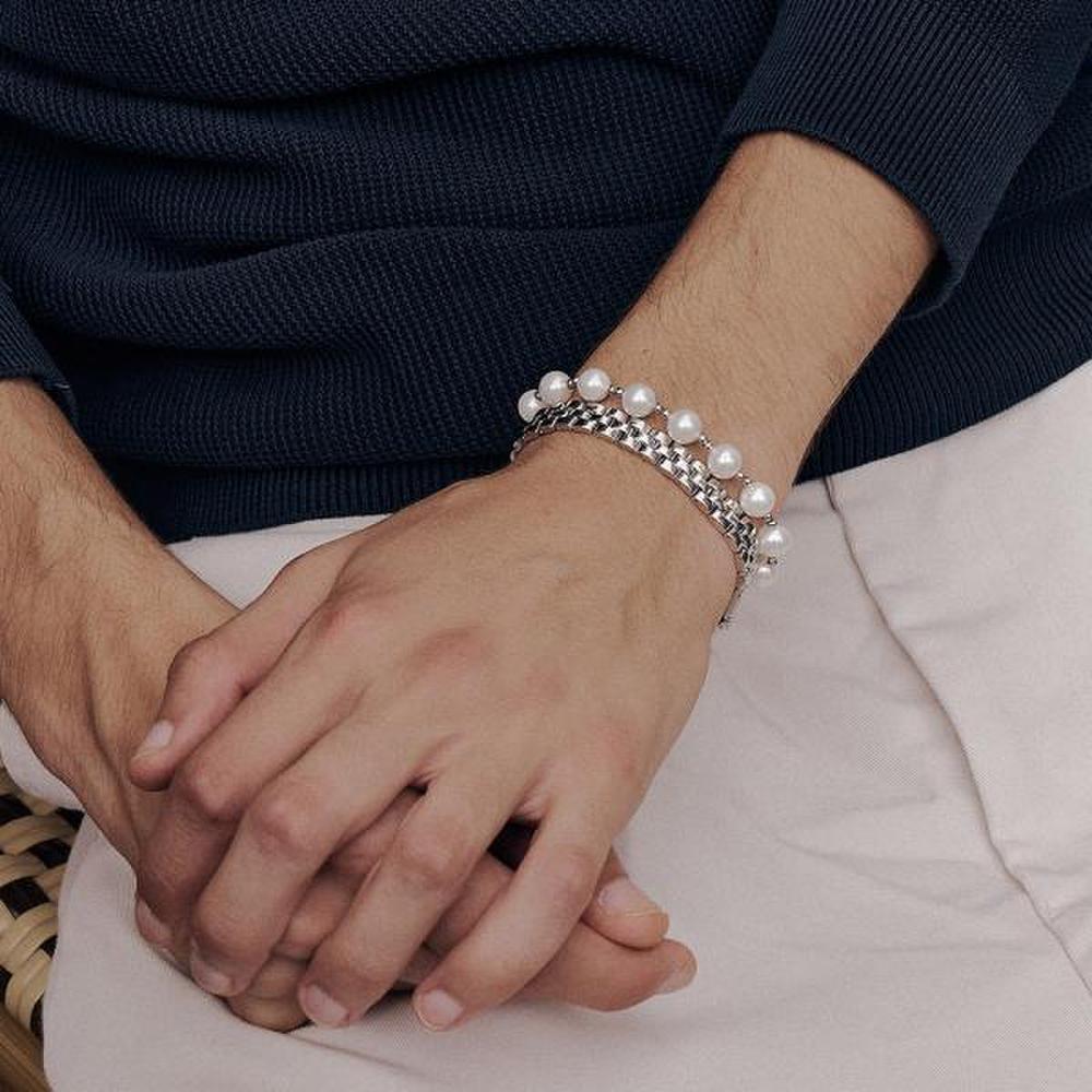 [Ost] Triple Line Silver Bracelet Otb122720Nww