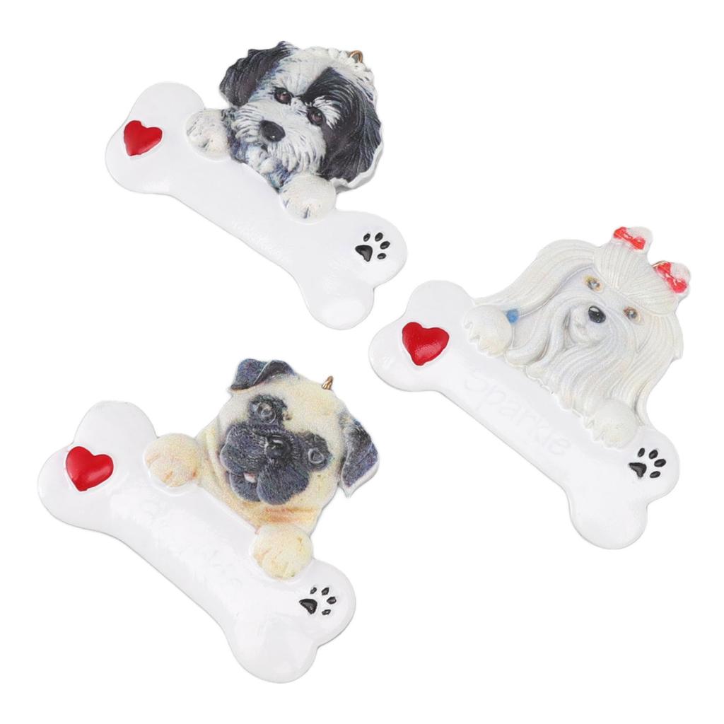 Christmas Tree Dog Resin Pendant Wear Resistant DIY Xmas Puppy Resin Pendant for Christmas Resin Decoration