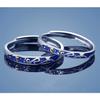 Matching Popular One Size Fits and Matching Set of Hawaiian Wedding Popular Couple Blue Starry Sky Eternal Engagement Silver 925 Ring Finish [Rockyu]