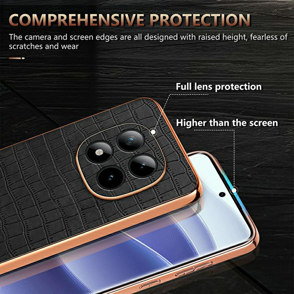 AZNS For Xiaomi Poco M8 Pro 5G/Redmi Note 15 Pro+ 5G (Global) Case Electroplating Crocodile Texture PU + TPU Phone Cover
