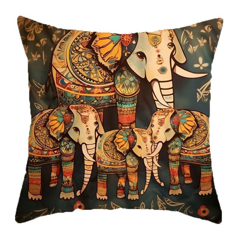 Retro Bohemian Pattern Throw Pillow Cover With Short Plush Print For Living Room Sofa Decoration Cushion Cover Pillow Covers