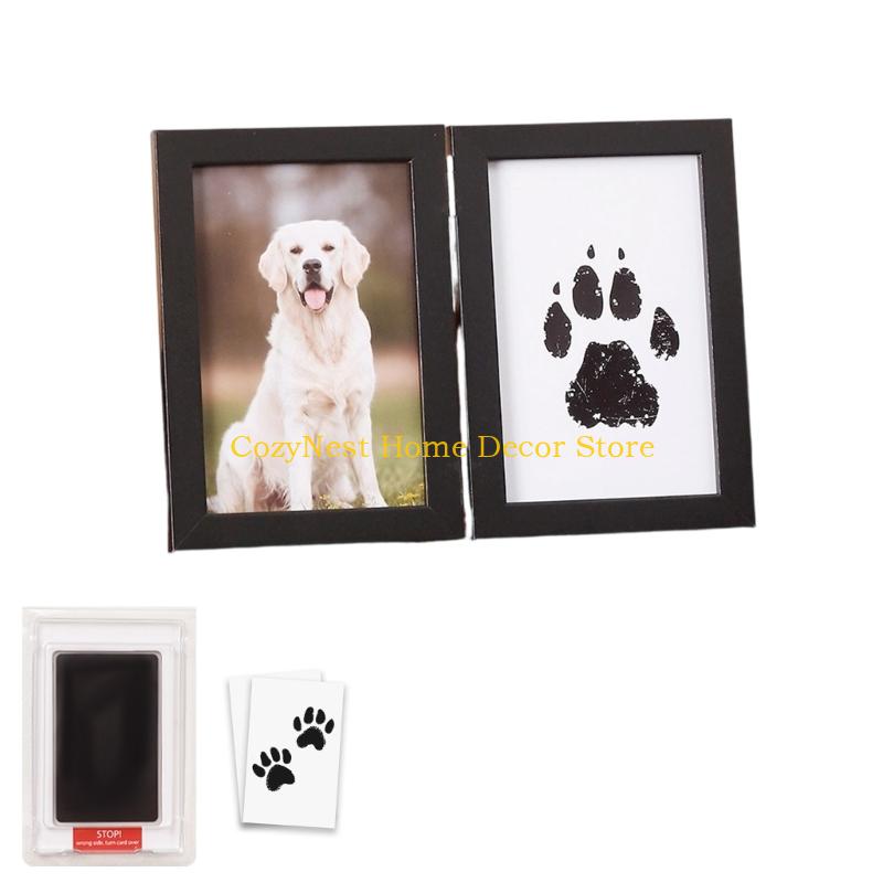 

92MF Baby Footprint Handprint Printing Set Pet Paws Print Kits Great Keepsakes Gift with Frame Print Pad for Special Event