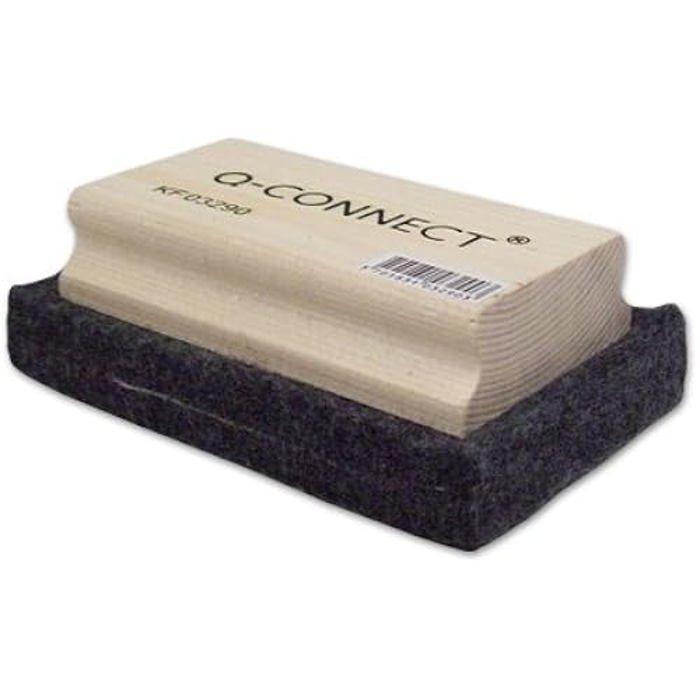 Effaceur - Q-CONNECT - 110 x 70 mm - Feutre - Bois - Blanc