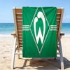 Green Werder Symbol Beach Towel - Soft, Absorbent Microfiber, Lightweight, Ideal for The Beach, Parties, Travel, Camping fan gifts