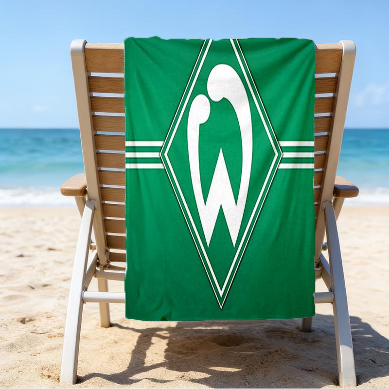 Green Werder Symbol Beach Towel - Soft, Absorbent Microfiber, Lightweight, Ideal for The Beach, Parties, Travel, Camping fan gifts