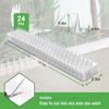 Upgraded 24 Pack Clear PVC Bird Spikes Strips Long Paired with Short Spikes Provide Narrow Gaps To Block Birds from Perching and Repel Birds Pigeon