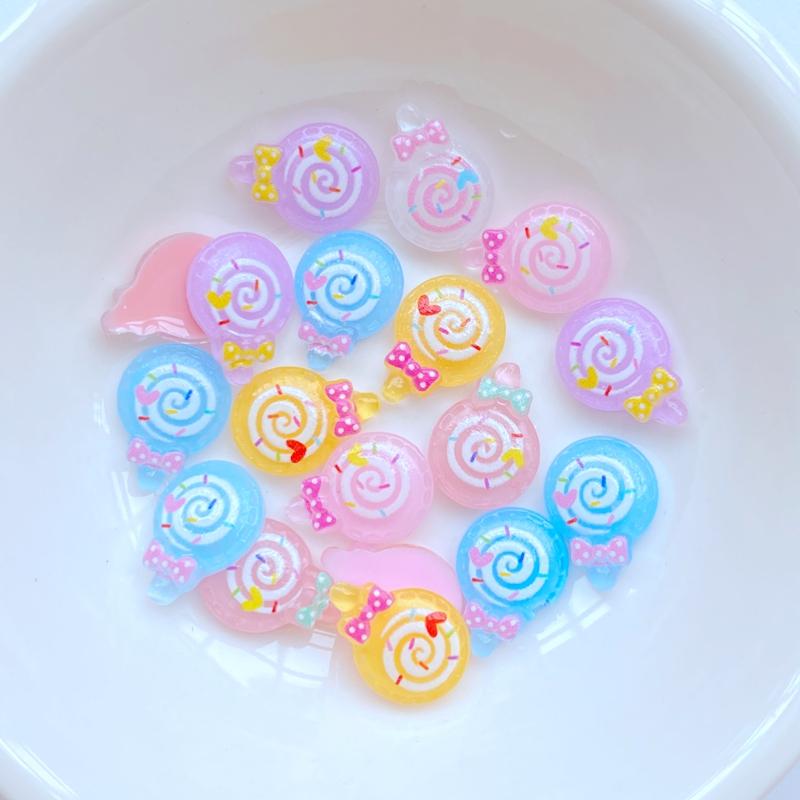 

50Pcs New Cute Mini 9*12mm Lollipop Flat Back Resin Scrapbooking DIY Jewelry Craft Decoration Accessories