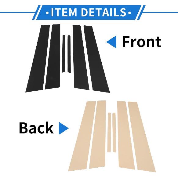 6 Pcs Door Pillar Window Trim for Kia Forte K3 2014-2018 Black Front Rear Left Right Anti Scratch Sticker Pillar Posts Door Outer Exterior Cover