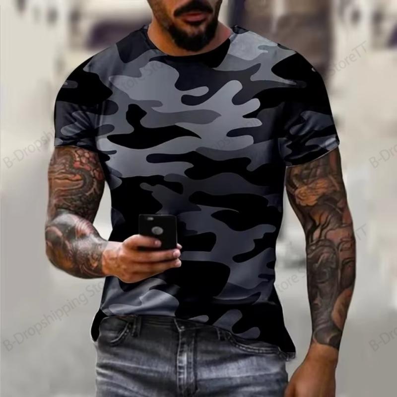 2026 New Tactical Concealment Camouflage 3D Printed T-shirt Men Women Fashion Sports Short Sleeve