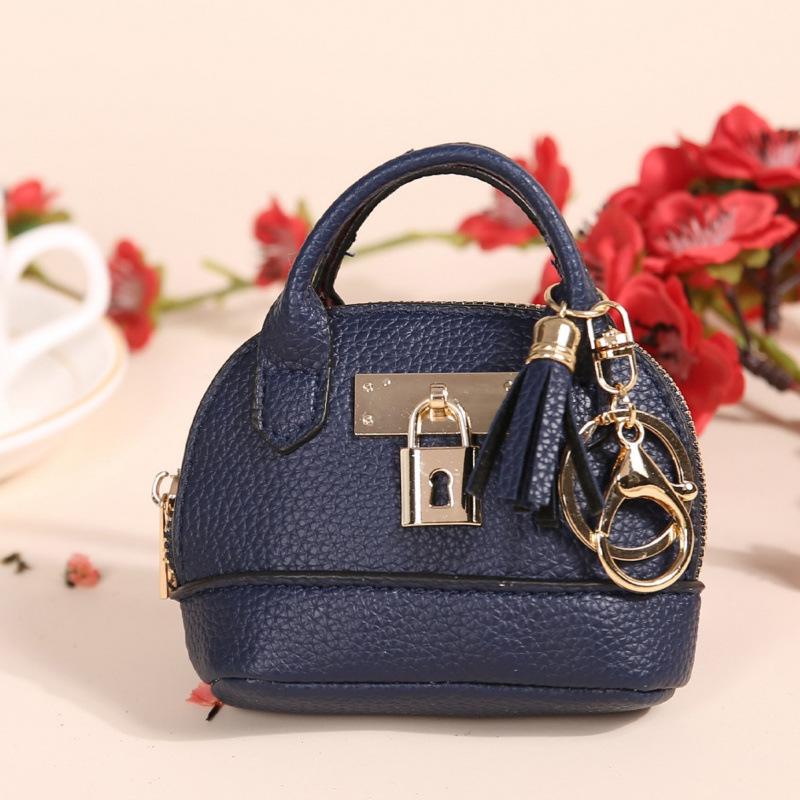 Chic Mini Coin Purse with Keychain - Korean Style