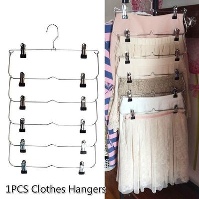 1PCS Multilayer Clothes Hangers with 12 Clips Clothing Storage Rack Holder
