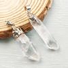 Hot Sale Natural Clear Crystal Column Long Strip Raw Stone Pendant Irregular DIY Necklace Export Jewelry