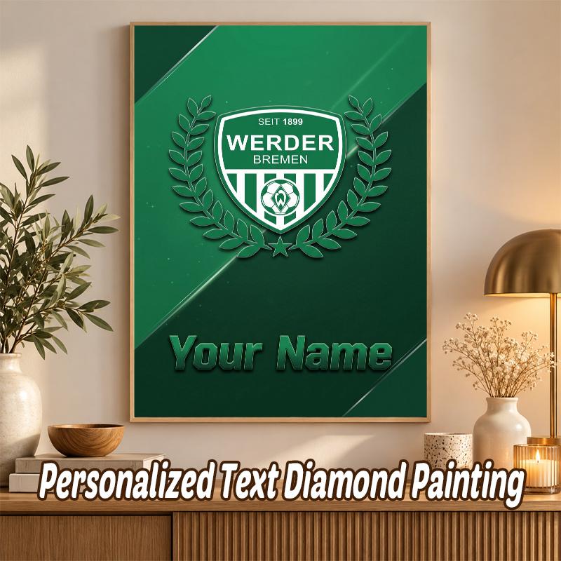 Werder Bremen FC Custom Name Text 5D Diamond Painting Kit DIY Full Drill Diamond Art Decoration