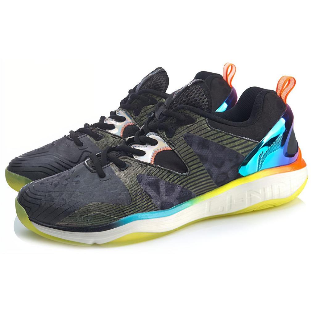 Li Ning Professional Competition Non-Slip Wear-Resistant Rebound Low-Top Badminton Shoes Unisex Shoes Standard-Black AYAQ003-3