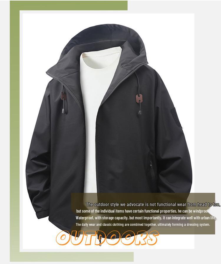 Unisex Winddichte Wasserdichte Kapuzen-Outdoorjacke: Trendig & Vielseitig für Frühling und Herbst