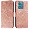 For Motorola Edge 40 Neo 5G Case Lace Flowers PU Leather Flip Wallet Phone Cover