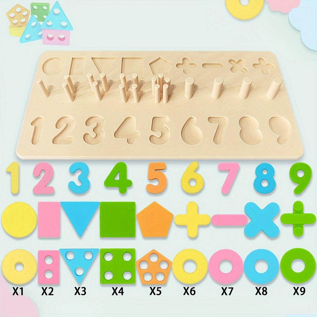 Montessori Children's Educational Toys: 3-in-1 Logarithmic Shape and Number Silicone Board
