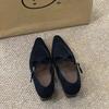 Retro Pointed Mary Jane Small Leather Shoes Women's Autumn New Versatile Soft Sole Suede Low Heel Pointed Single Shoes