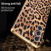 For Samsung Galaxy A54 5G Case Leopard Print PU Leather Coated PC + TPU Electroplating Phone Cover