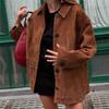 Damen Frühlingsjacken Vintage Stehkragen Trendige Koreanische Mode Langarm Jackenmantel für Damen