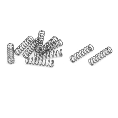 uxcell Compression Springs, 304 Stainless Steel, 4mm Outer Diameter, 0.5mm Wire Diameter, 15mm Length, Silver Tone, Pack of 10