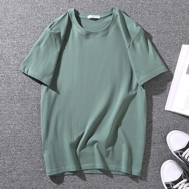 Men's Plus Size Casual Solid Color Short Sleeve Cotton T-Shirt for Team Building