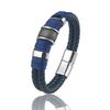 Men Bracelet High Quality Stainless Steel Red Braided Leather Wristband with Beads Magnetic Clasp Punk Jewelry Gift for Him