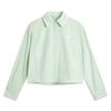 Li Ning Sports Lifestyle Series Solid Color Button Down Loose Long Sleeve Shirt Women Shirts Ice-Green ASHV236-5