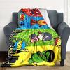 1pc Superheroes Comics Flannel Throw Blanket - HD Printed Lightweight Soft Warm All-Season Blanket for Sofa, Bed, Travel, Camping 128