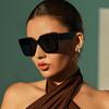 New Retro Square Large Frame Glasses Men and Women Trendy Sunglasses Fashion Internet Celebrity Ins Sunglasses UV400