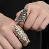 Cyberpunk Spinal Bone Rings Gothic Skeleton Finger Rings Women Men Personality Trend Opening Adjustable Ring Armor Long Index