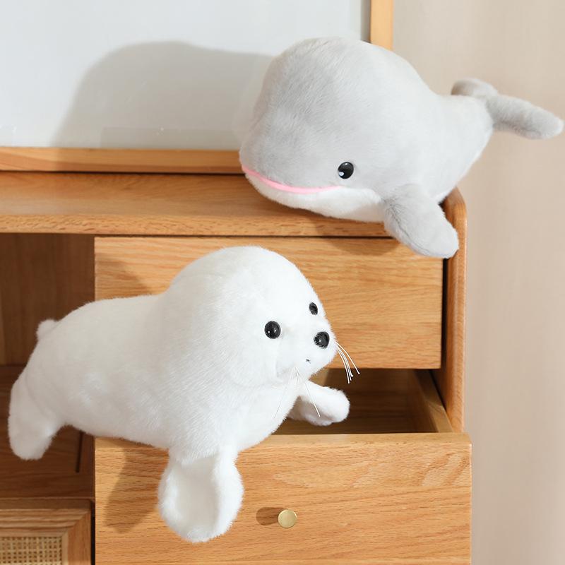Adorable Dolphin & Orca Plush Ocean Animals - Stuffed Shark & Seal Doll for Children, Perfect Birthday Gift