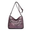 Sac à Bandoulière Grande Capacité Sac à Bandoulière pour Femmes Sac PU Multicouche pour Mère d'Âge Moyen