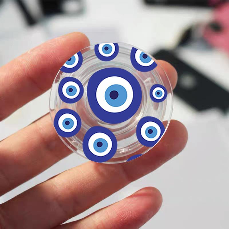 Türkischer Glücksbringer Blauer Nazar-Auge Abstrakter Handygriff Tok Ständer Halter Transparent Griptok für iPhone 13 Samsung Huawei Xiaomi Halterung