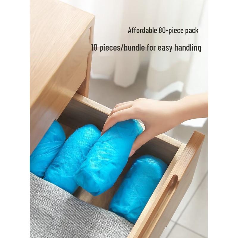 MARYYA Thickened Disposable Non-woven Shoe Covers, 80-count