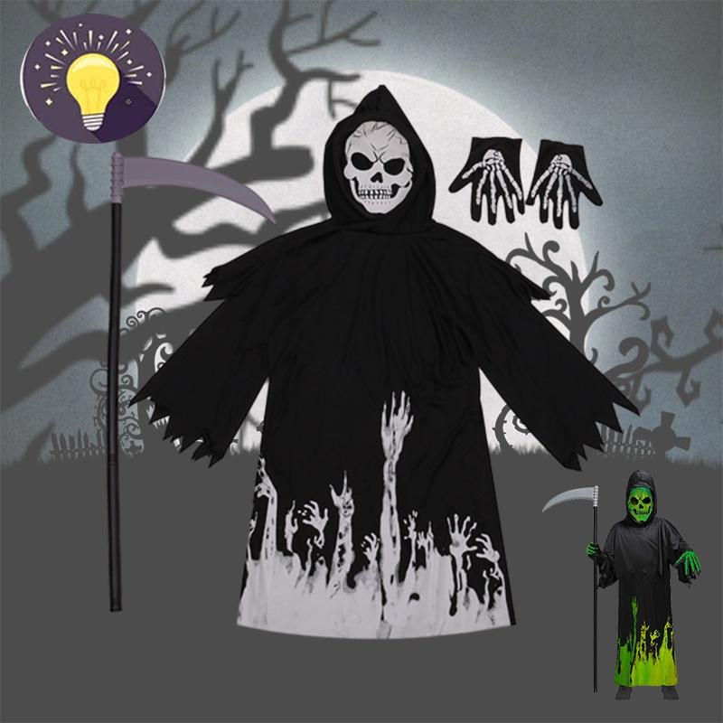 Authentic Grim Reaper Cosplay Costume For Kids