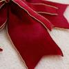 New Double Layer Velvet Christmas Bow Tie Red Cloth Tree Decorations Christmas Bowknot Door Decor