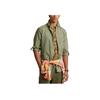 Polo Ralph Lauren Ss23 Solid Color Logo Embroidered Single-Breasted Long Sleeve Shirt Men shirts Green 710847235-034
