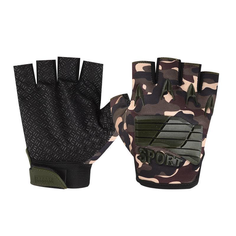 Tactical Half Finger Gloves Men's Outdoor Sports Cycling Training Anti Slip and Wear Resistant Protection Operations Military Fan Seal Special Forces