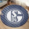 FC Schalke 04 Round Area Rug,Carpet Rug for Living Room Bedroom Sofa Playroom Decor,Non-slip Floor Mat