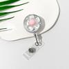 Clear Transparent Flower Retractable Badge Holders For Doctor Nurse Worker Student Name Id Card Holder Keychains Lanyard