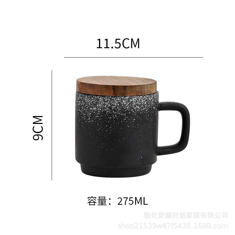 Ins Minimalist Ceramic Mug Water Cup with Lid Office Student Couple Mug European-style Literary Water Mug