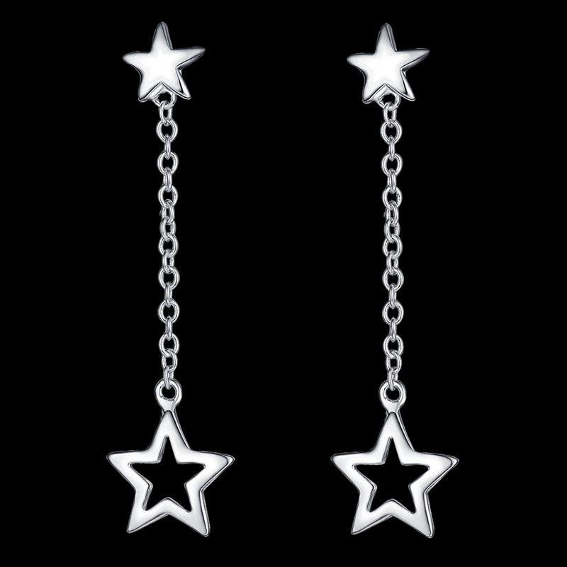 New 925 Sterling Silver Earrings Stars for Women Exquisite Student Girlfriend Jewelry Accessories Wedding Fashion Gift